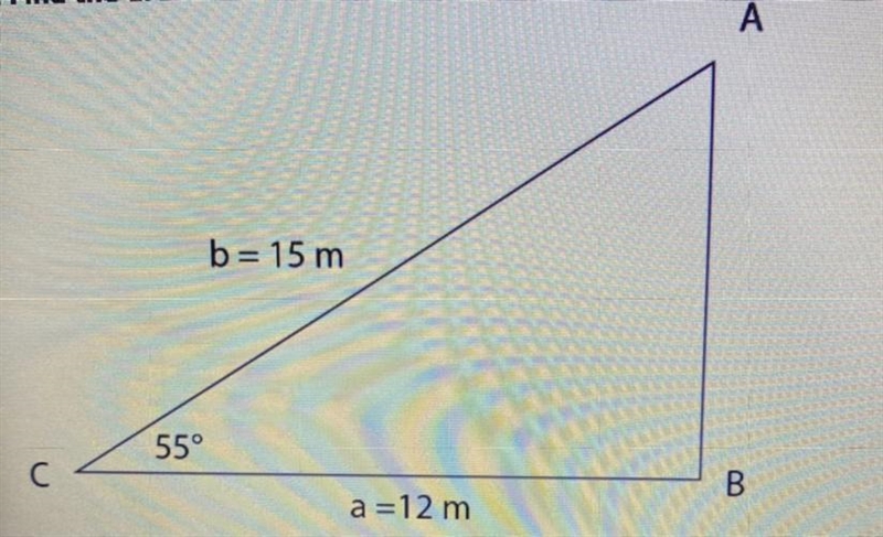 5. Find the area of the triangle shown below.A:about 73.724 m2B:about 128.533 m²C-example-1