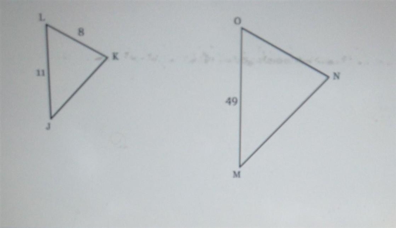 Triangle JKL is similar to triangle MNO. find the measure of side NO. Round your answer-example-1