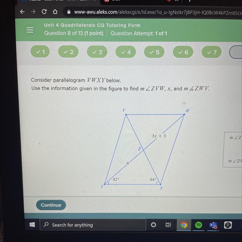 Consider parallelogram VWXY below.Use the information given in the figure to find-example-1