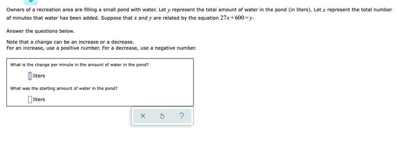 Interpreting the parameters of a linear function that models a real-world situation-example-1