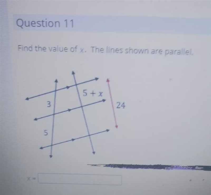 Can someone please help me find the value of x?-example-1