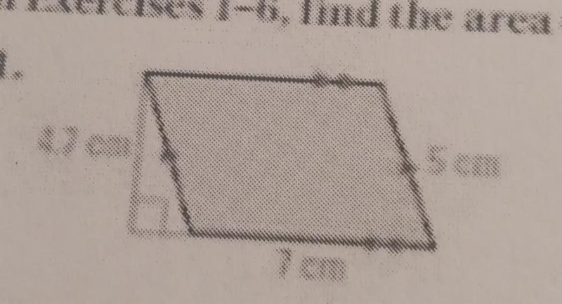 Im exercise 1 - 6, find area of the shaded polygon.-example-1