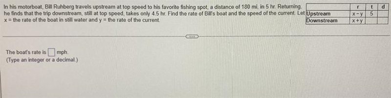 The boats rate is ____ mph(Type an integer or decimal)-example-1