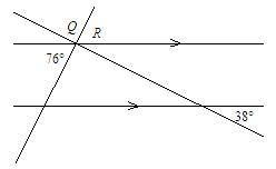 Find m angle Q. The diagram is not to scale. A) 76 B) 104 C) 66 D) 114-example-1