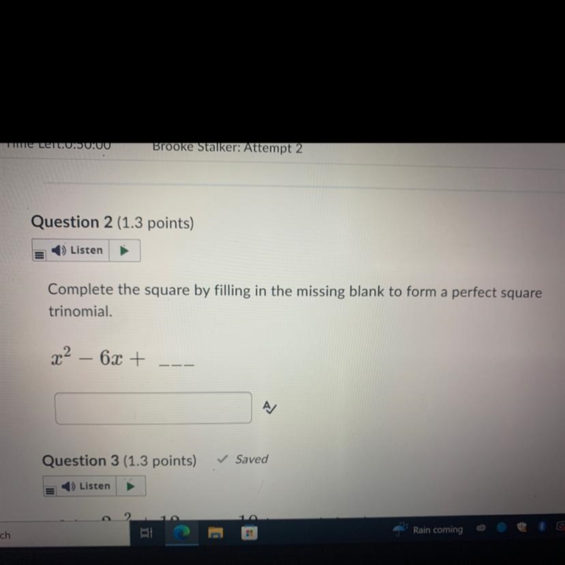 Complete the square by filling in the missing bland to form a perfect square trinomial-example-1