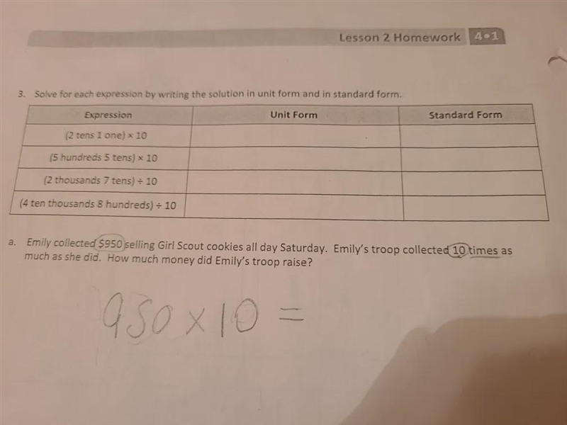 I need to know the unit and standard form of:(2 tens 1 one) × 10(5 hundreds 5 tens-example-1