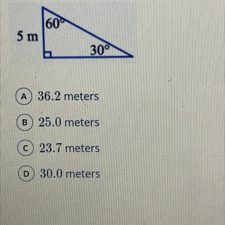 Find the perimeter of the triangle to the nearest tenth of a meter.-example-1