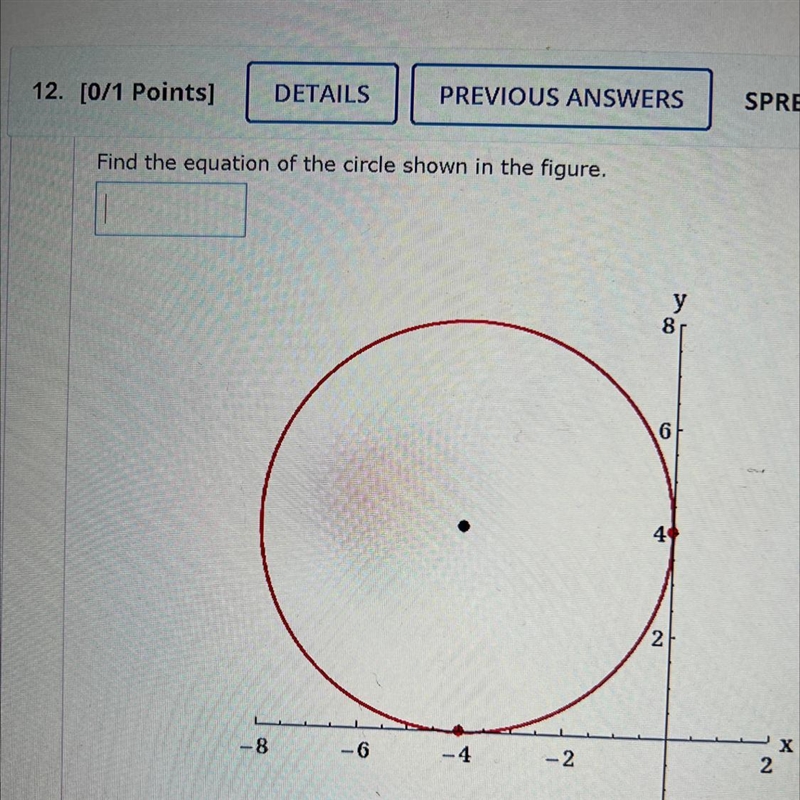 What’s the circle equation for this ? Calculus-example-1