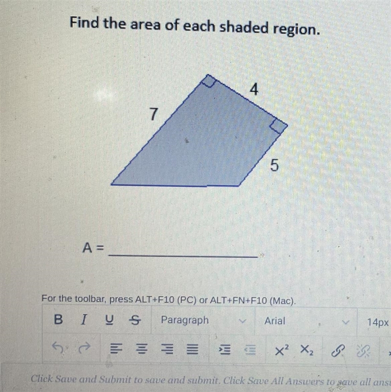 Can y’all pls help me find the area of shaded region. pls no links. it’s due today-example-1