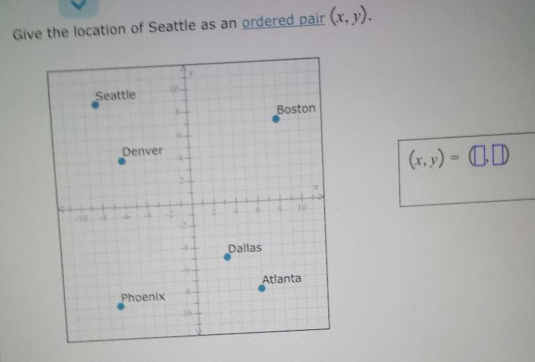 Give the location if Seattle as an ordered pair (x,y)-example-1