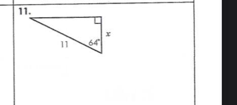 Geometry question about trig ratios Solve for x. Round to the nearest tenth.-example-1