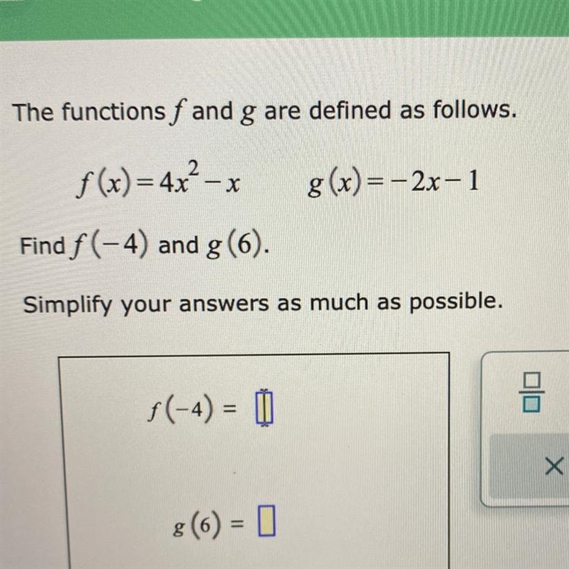 Find functions of f and g are defined as followingsf(x)=4x^2-x g(x)=-2x-1-example-1