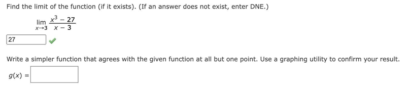 Write a simpler function that agrees with the given function at all but one point-example-1