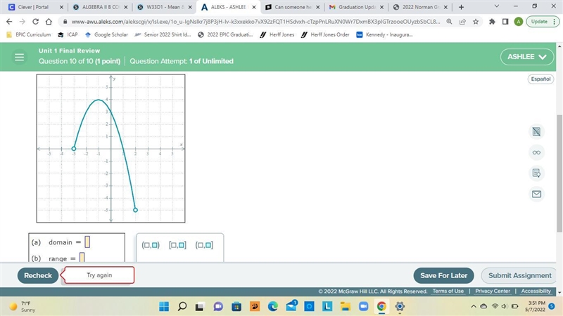 Does anyone know how to write the domain and range in interval notation?-example-1