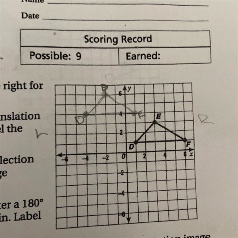 Use the figure and coordinate plane at the right forExercises 1-3.2. Graph the image-example-1