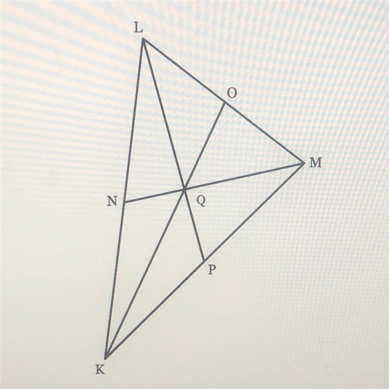 In triangle KLM, Q is the intersection of three medians. If QN = 18, find MN-example-1