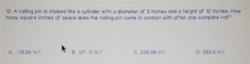 How many square inches of space does the rolling pin come in contact with after the-example-1