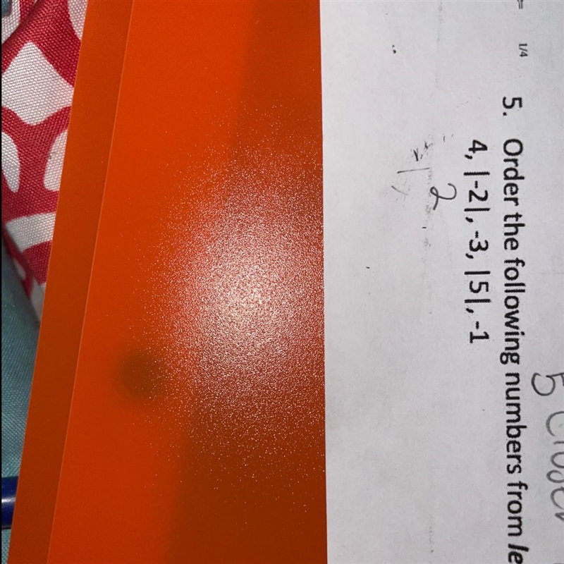 Least to greatest 4, |-2|,3,|5|,-1 helppppppl-example-1