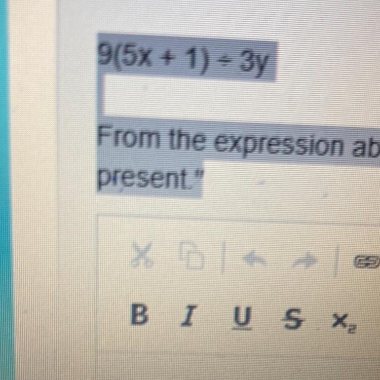 From the expression above, provide an example of each of the following: sum, term-example-1