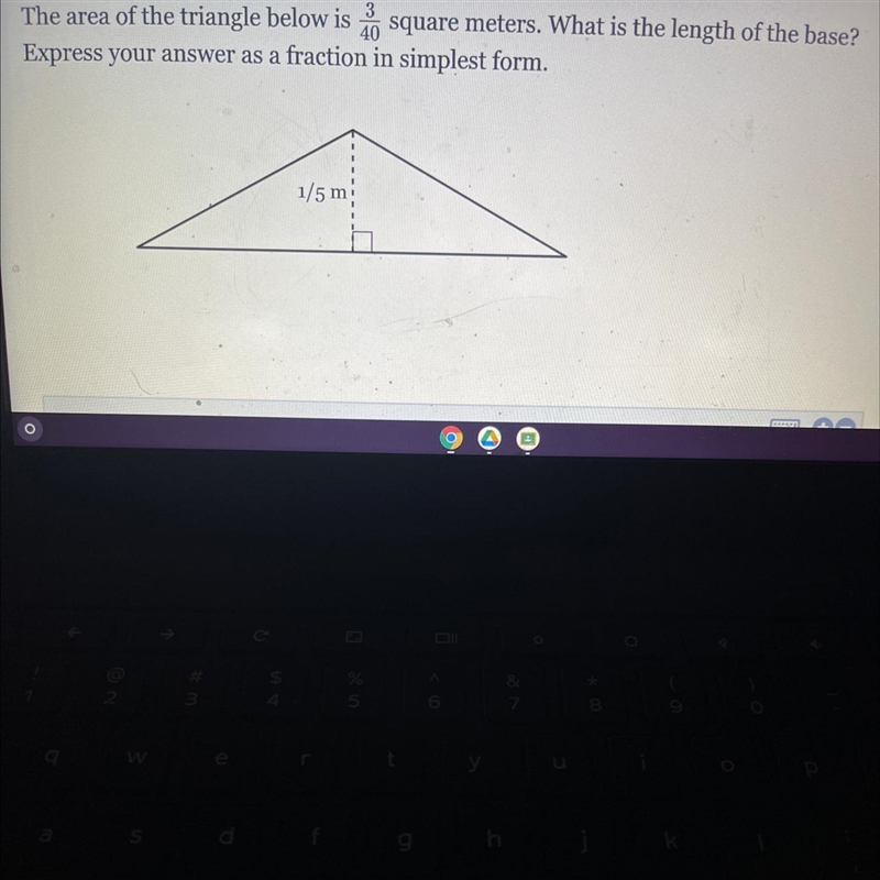 The area of the triangle below is40 square meters. What is the length of the base-example-1