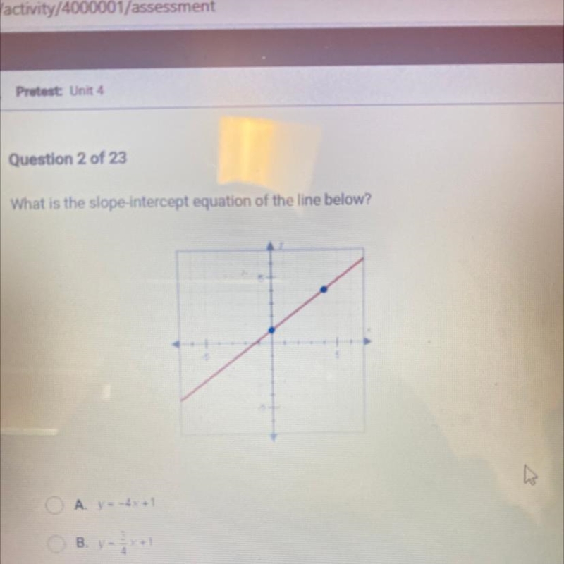 What is the slope-intercept equation of the line below?-example-1