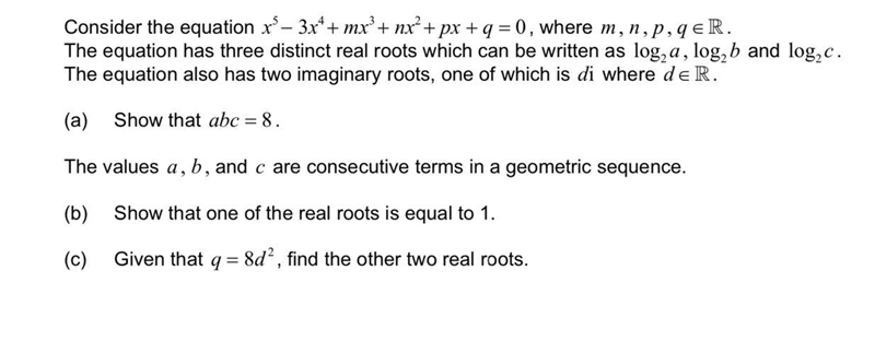 (c) Given that q= 8d^2, find the other two real roots.-example-1