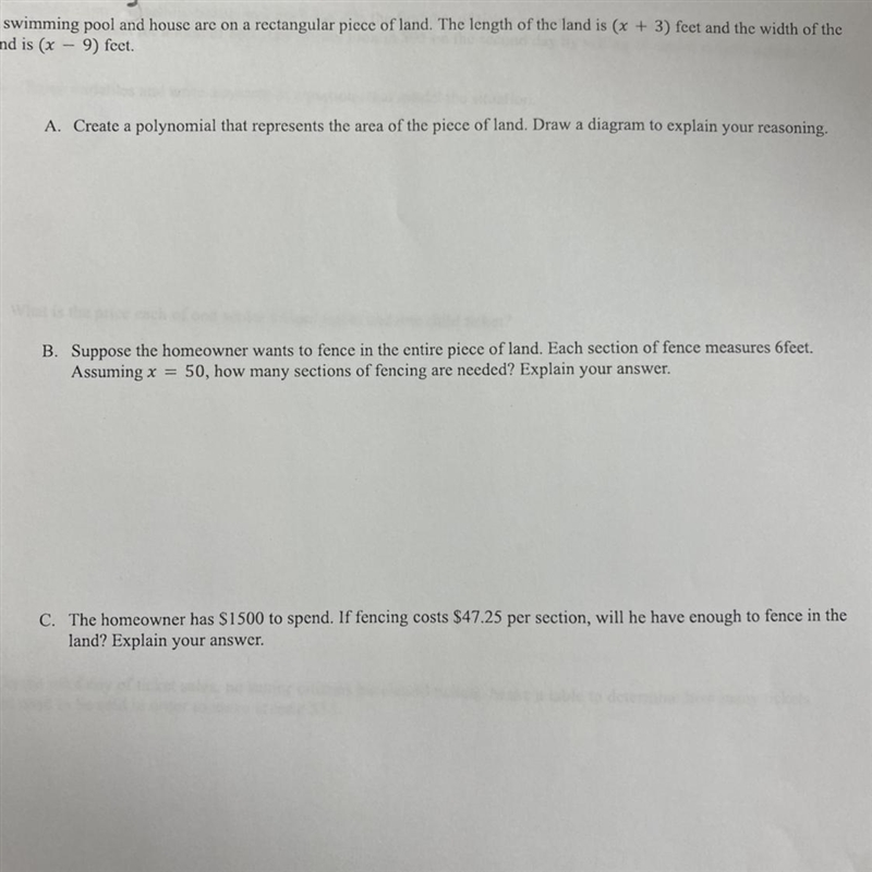 I need answers to this problem !!A swimming pool and house are on a rectangular piece-example-1