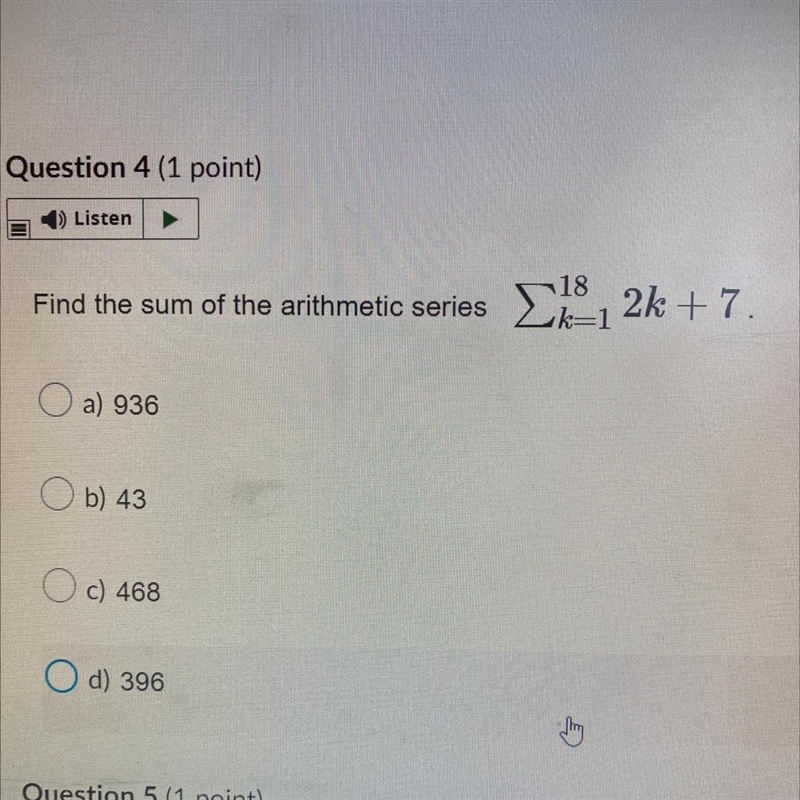 Can you assist me with the correct arithmetic series sum? See attached pic.-example-1