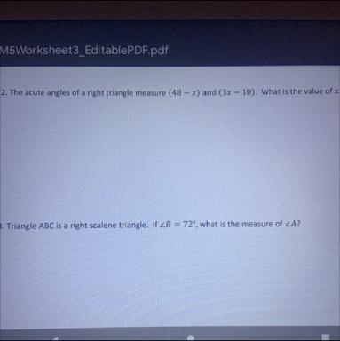 I need you to solve the last question triangle ABC is a right triangle if angle B-example-1