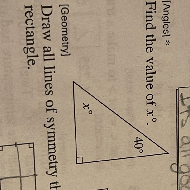 Find the value of x super easy 7th grade math-example-1