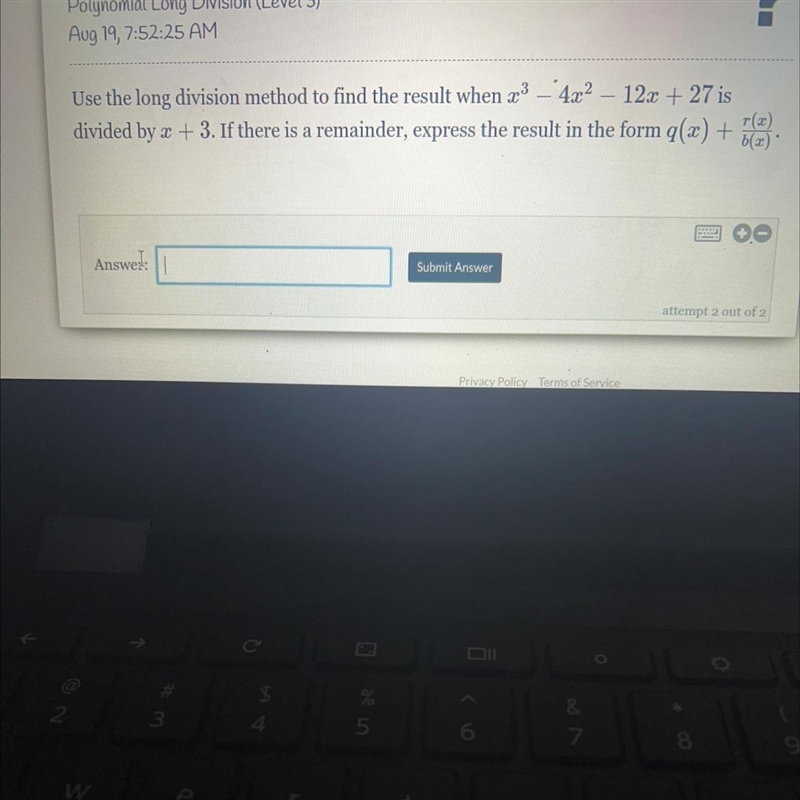 What is x^3 - 4x^2 - 12x+27 divided by x+ 3?-example-1