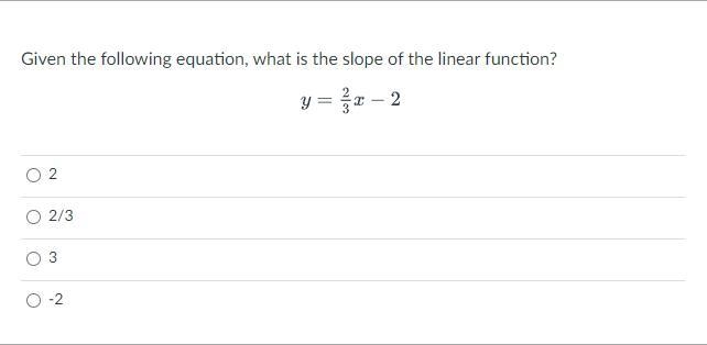 Given the following equation, what is the slope of the linear function?-example-1