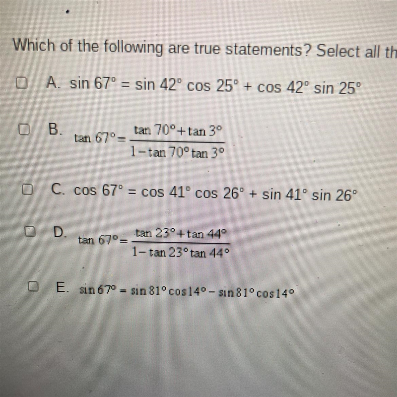 Which of the following statements are true? Select all that apply. 2 answers-example-1