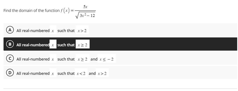 Can you help with this question? I'm not sure if the black highlighted choice is right-example-1