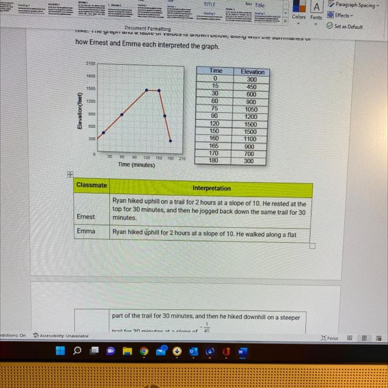 #3 What does the slope tell you about the rate of change in elavation during Ryan-example-1