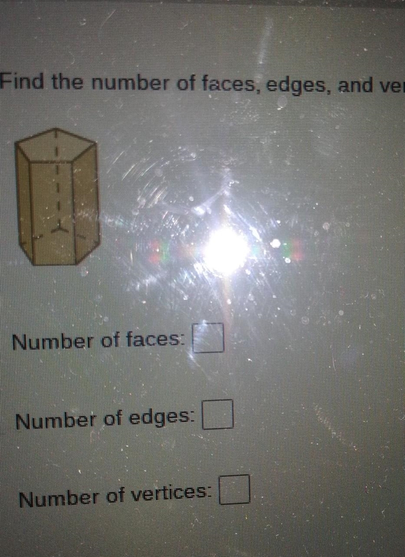 Find the numbers of faces edges and vertices I am on my big brother account.-example-1