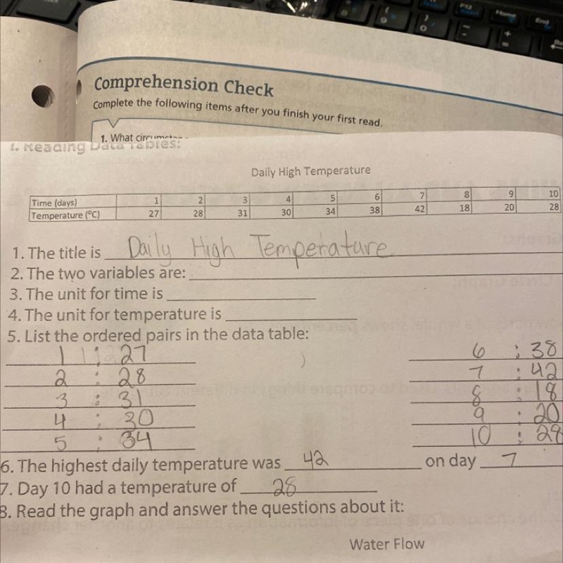 How to get the units for Time and temperature.The table at the top is what we are-example-1