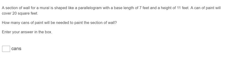 50 Points! A section of wall for a mural is shaped like a parallelogram with a base-example-1