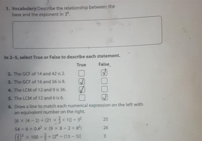 Please help me with 1 and 6 and please help me with a true or false if there wrong-example-1