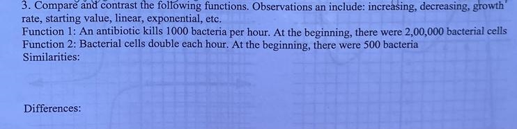 Compare and contrast the following functions. Observations an include: increasing-example-1