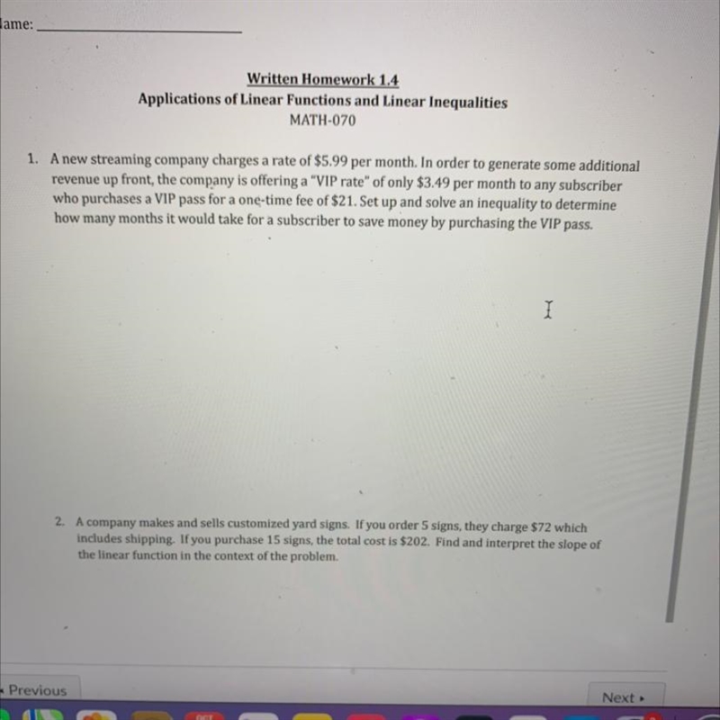 question 1 A new streaming company charges a rate of $5.99 per month. in order to-example-1