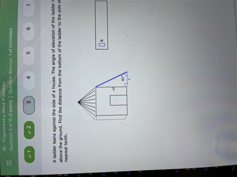 A ladder leans against the side of a house. The angle of elevation of the ladder is-example-1