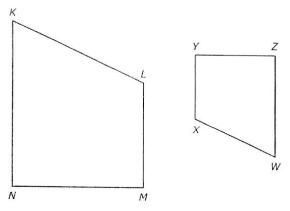 Quadrilateral KLMN is similar to quadrilateral WXYZ. Which statement about these quadrilaterals-example-1