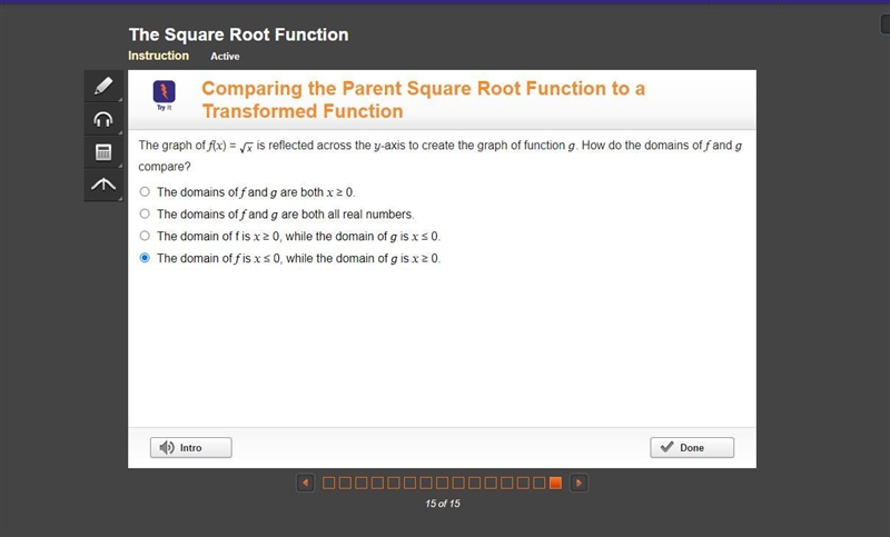 The graph of f(x) = StartRoot x EndRoot is reflected across the y-axis to create the-example-1