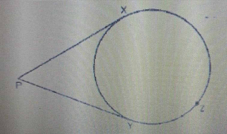 If the m< P is 65 degrees, then what is the measure of Arc XY-example-1