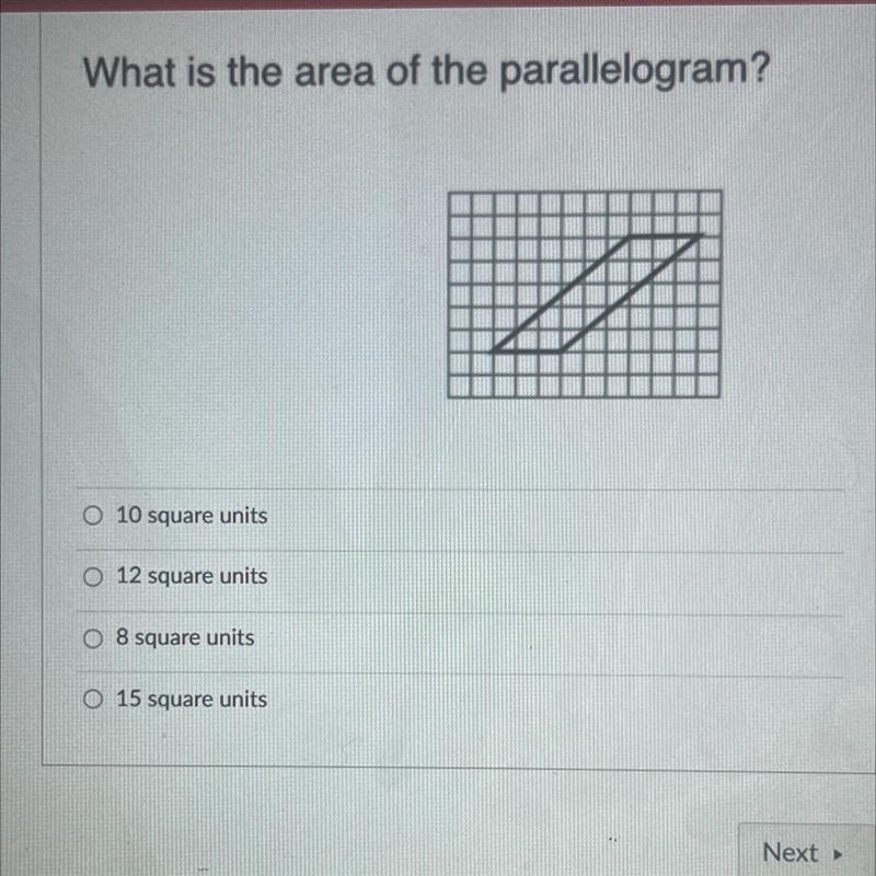 What iS the area of the parallelogram?-example-1