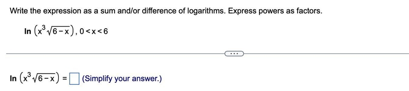 Write the expression as a sum and/or difference of logarithms. Express powers as factors-example-1