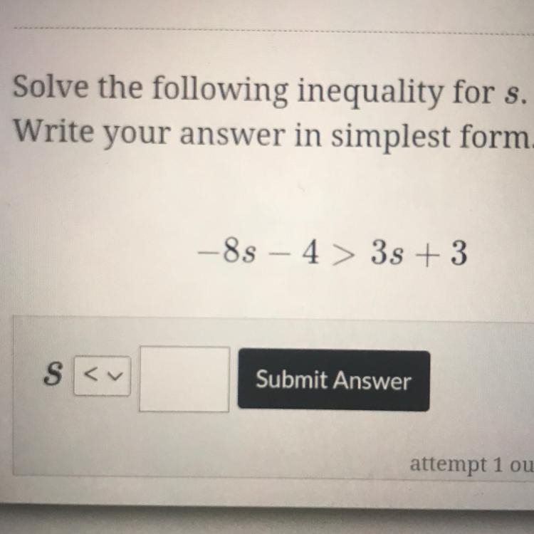 Please i need help - 8s - 4 > 3s + 3.-example-1