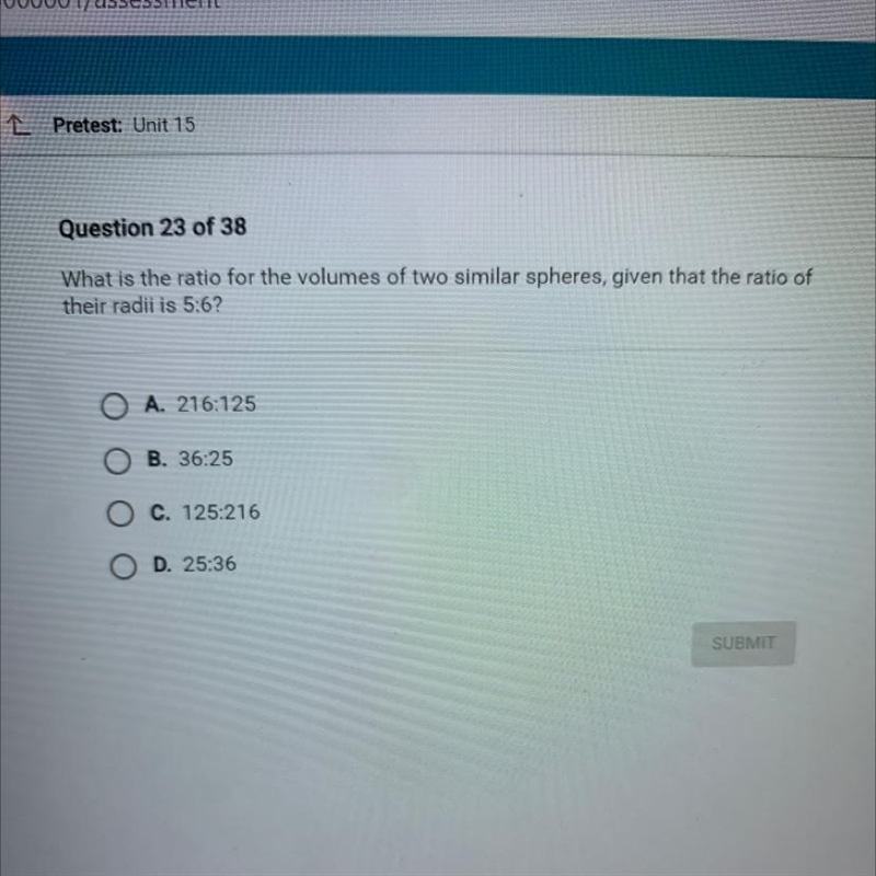 What is the ratio for the volumes of two similar spheres, given that the ratio of-example-1