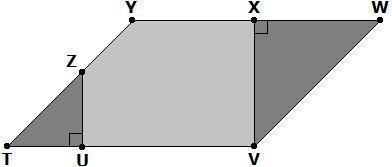 Given the parallelogram TVWY shown above, determine how triangles TUZ and WXV can-example-1